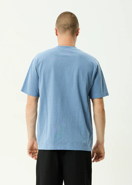 Burnin Recycled Retro Fit Tee  - Washed Slate Blue