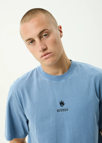Burnin Recycled Retro Fit Tee  - Washed Slate Blue