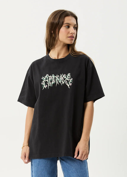 Heavy Petal Boxy Tee - Stone Black