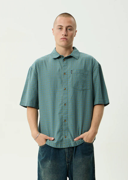 Voyager Recycled SS Shirt - Deep Olive Check
