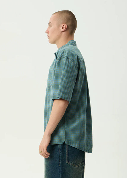 Voyager Recycled SS Shirt - Deep Olive Check