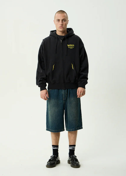 Heaven Boxy Zip Hood - Stone Black