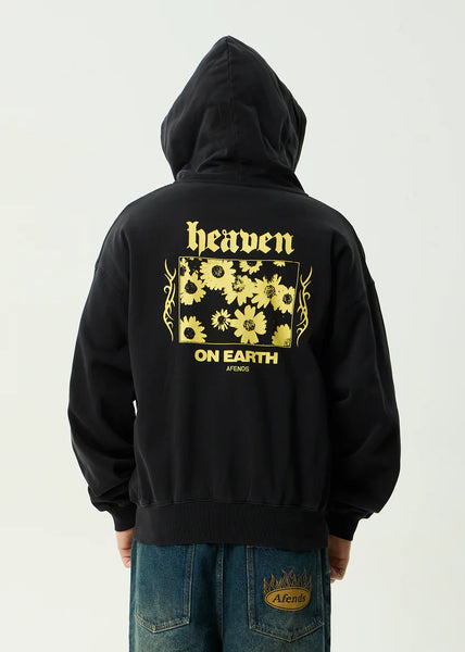 Heaven Boxy Zip Hood - Stone Black