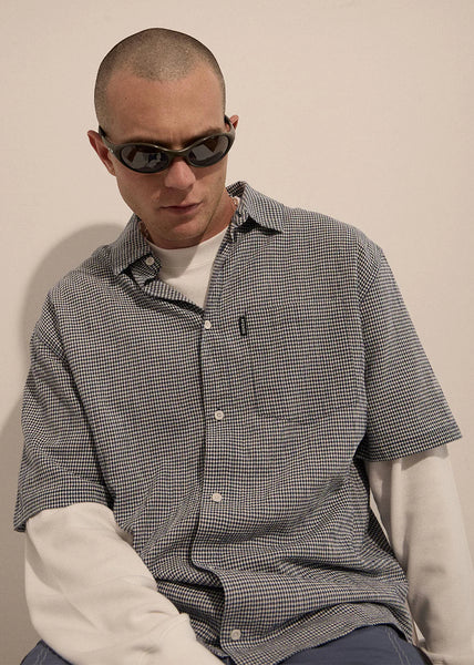 Independent SS Shirt - Navy Check