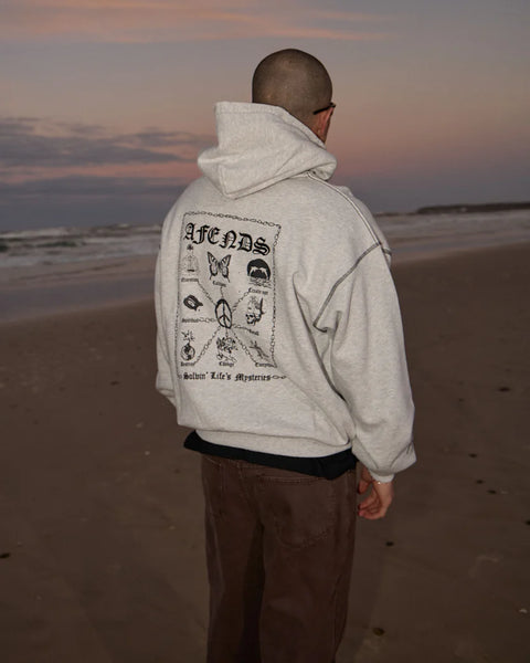 Spiritual Distressed Boxy Hood - Grey Marle