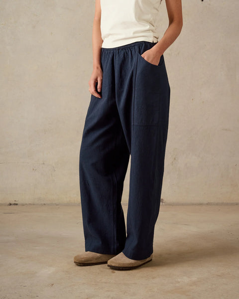 Patio Linen Pant - Dark Blue
