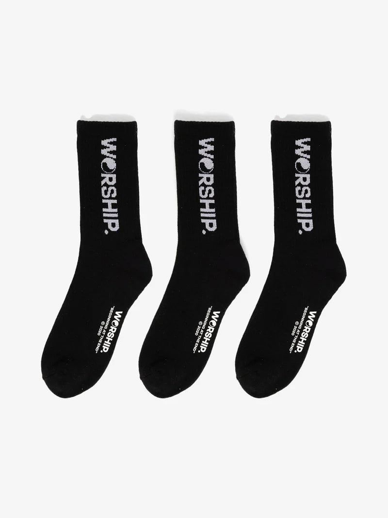 Core Socks Organic 3pk - Black