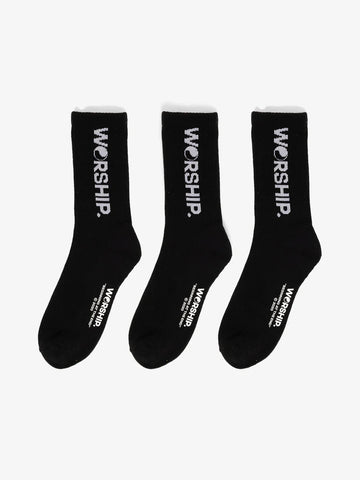 Core Socks Organic 3pk - Black