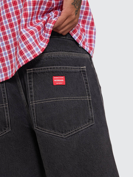 Worship Pitted Big Dawg Jean Short - Used Black