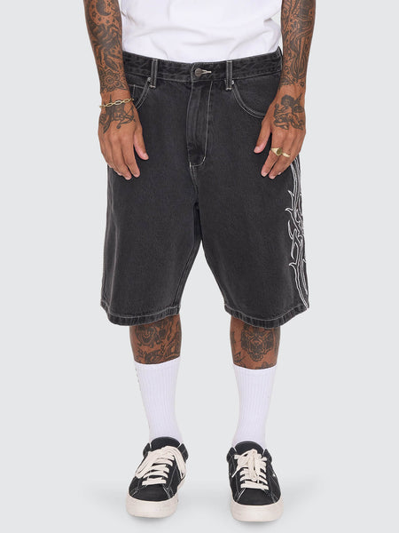 Worship Pitted Big Dawg Jean Short - Used Black