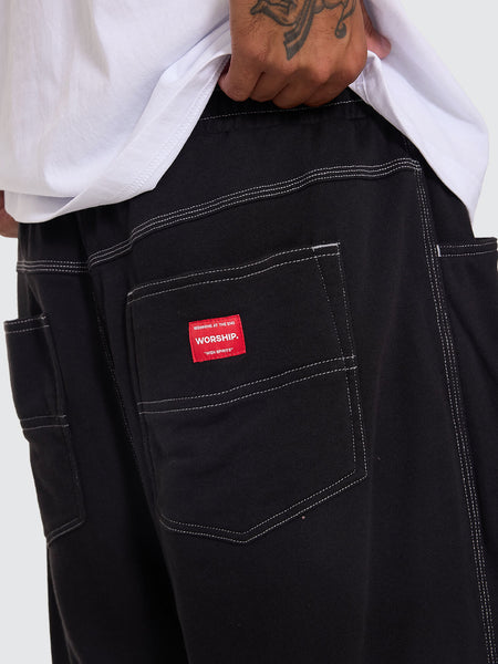 Worship Big Dawg Elastic Fleece Short - Black