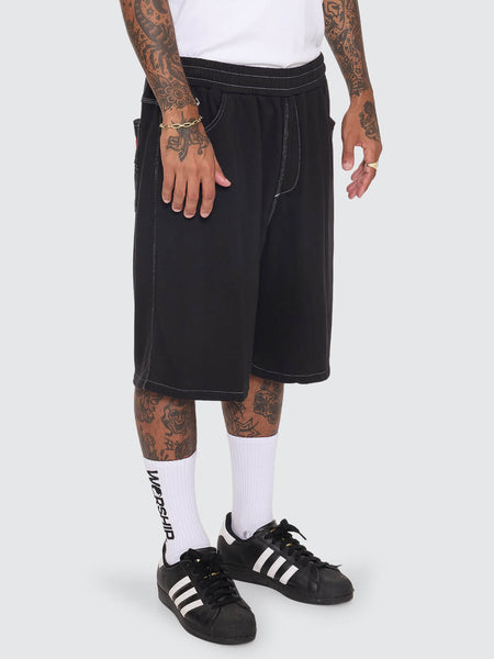 Worship Big Dawg Elastic Fleece Short - Black