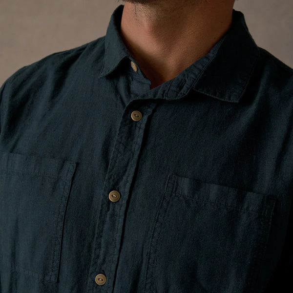 Hemp Long Sleeve Shirt - Dark Blue