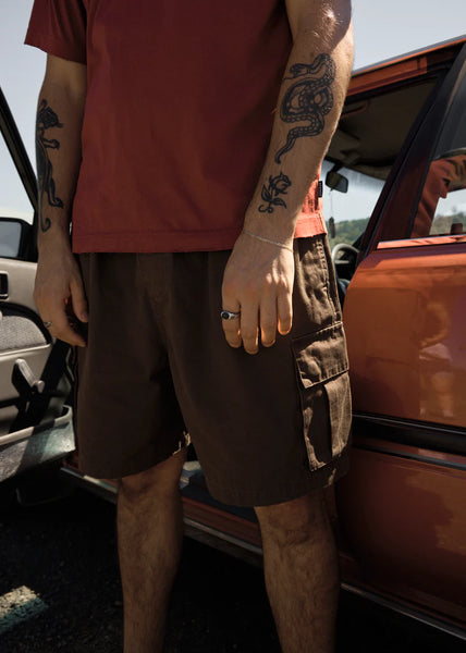 Ripped Out 98 Oversized Cargo Short -Coffee