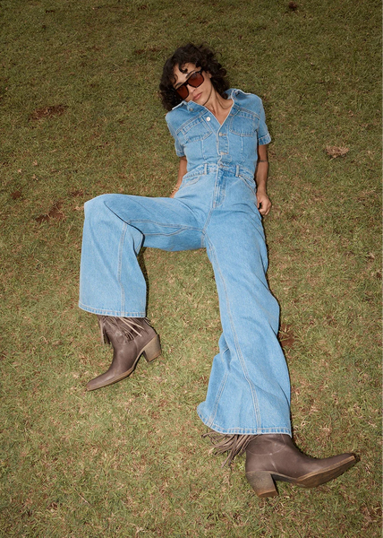 Miami Denim Jumpsuit - Worn Blue