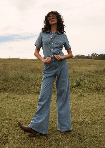 Miami Denim Jumpsuit - Worn Blue