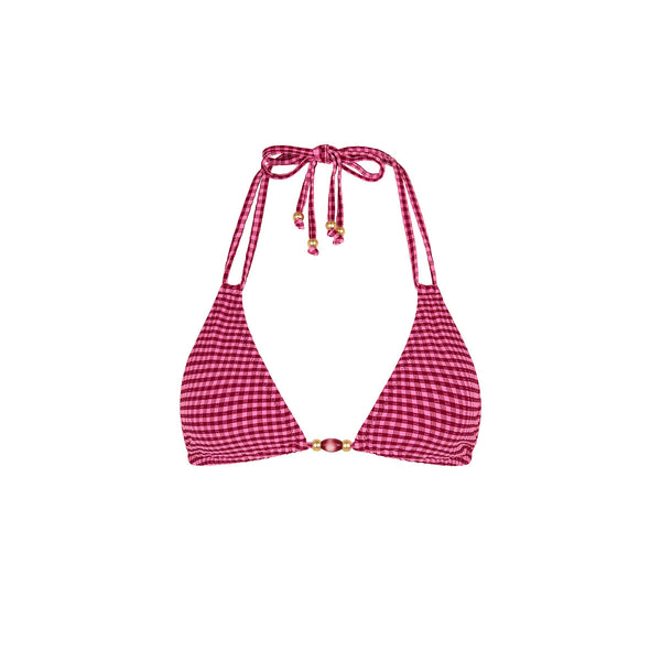 Kulani Kinis Halter Bralette Bikini Top in Cherry Kiss - front view
