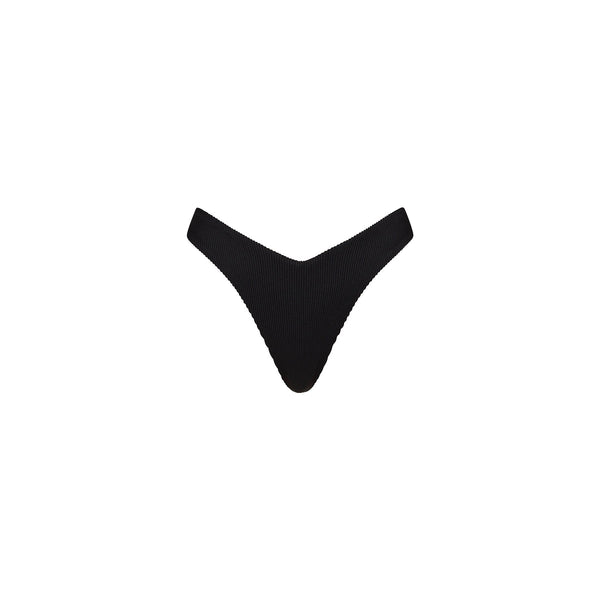 Kulani Kinis Y Cheeky Bikini Bottom in Pitch Black - front view