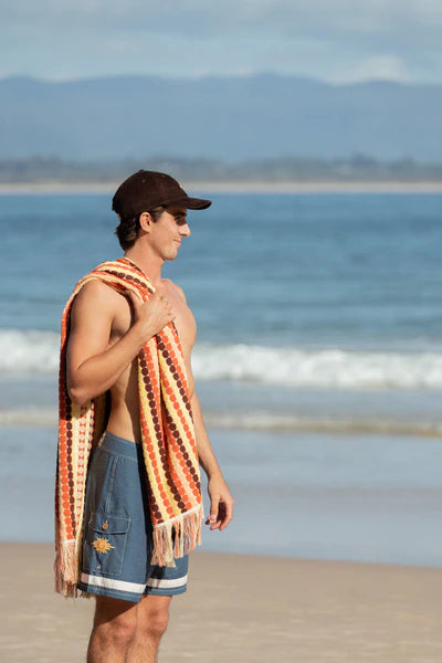 Vacation Stripe Towel - Burnt Orange