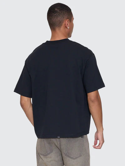 Stagger Box Fit Oversize Tee - Washed Black