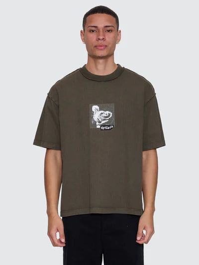 Rose Brigade Box Fit Oversize Tee - Olive Night