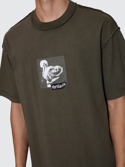 Rose Brigade Box Fit Oversize Tee - Olive Night