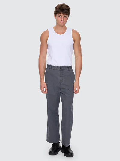 Stagger Big Slacker Cropped Pant - Dark Charcoal