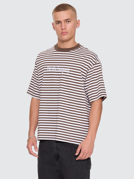 Primitive Stripe Oversize Box Crop Tee in Falcon Stripe - image 2