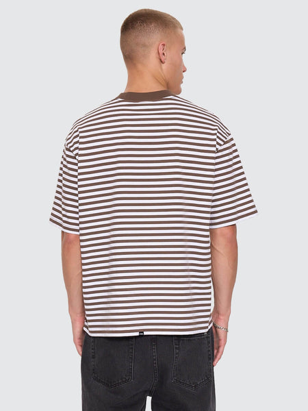 Primitive Stripe Oversize Box Crop Tee in Falcon Stripe - image 3