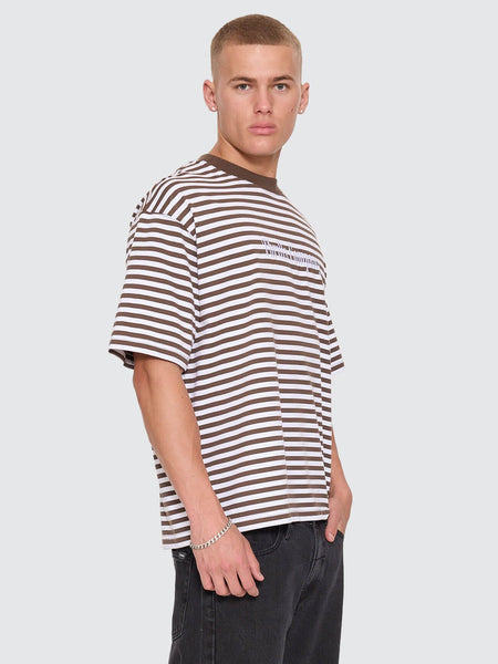 Primitive Stripe Oversize Box Crop Tee in Falcon Stripe - image 4