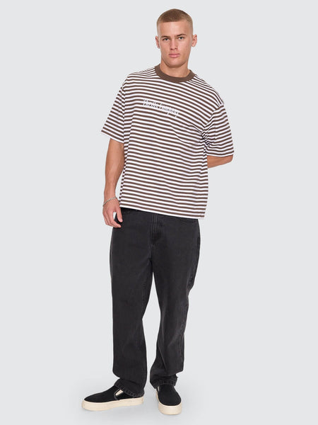 Primitive Stripe Oversize Box Crop Tee in Falcon Stripe - image 5