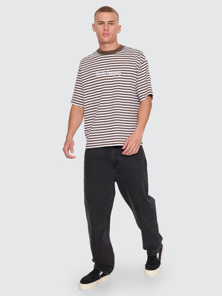 Primitive Stripe Oversize Box Crop Tee in Falcon Stripe - image 6