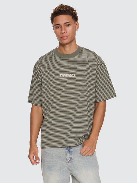 Built To Last Stripe Oversize Box Crop Tee in Beetle - image 2