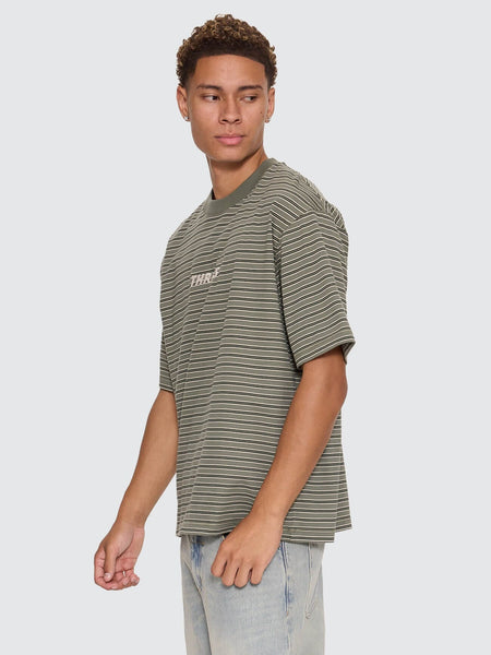 Built To Last Stripe Oversize Box Crop Tee in Beetle - image 4