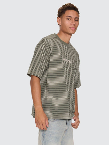 Built To Last Stripe Oversize Box Crop Tee in Beetle - image 5