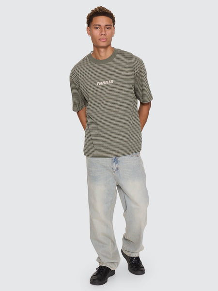 Built To Last Stripe Oversize Box Crop Tee in Beetle - image 6