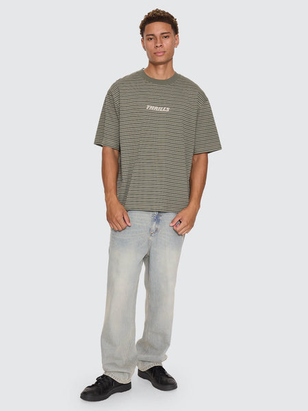Built To Last Stripe Oversize Box Crop Tee in Beetle - image 7