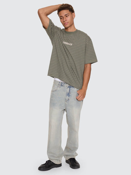 Built To Last Stripe Oversize Box Crop Tee in Beetle - image 8