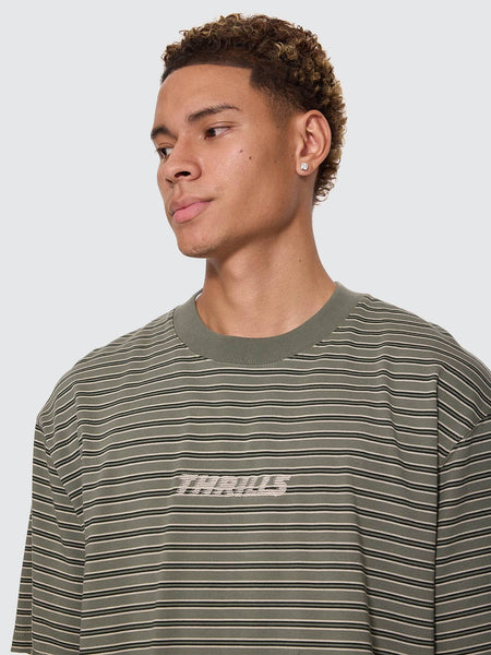 Built To Last Stripe Oversize Box Crop Tee in Beetle - image 3