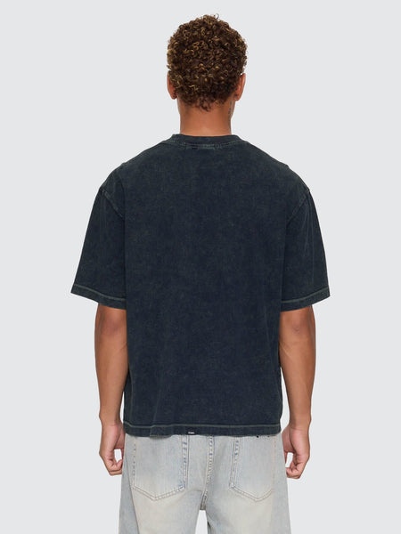 Filtered Embro Oversize Box Crop Tee in Overdye Petrol - image 4