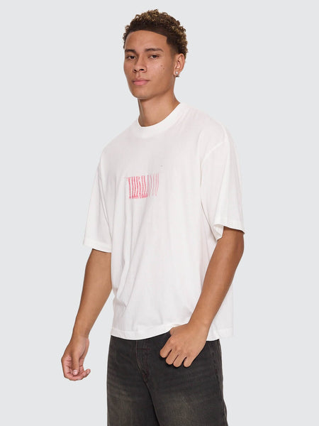 Chaotic Interventions Oversize Box Crop Tee in Dirty White - image 3