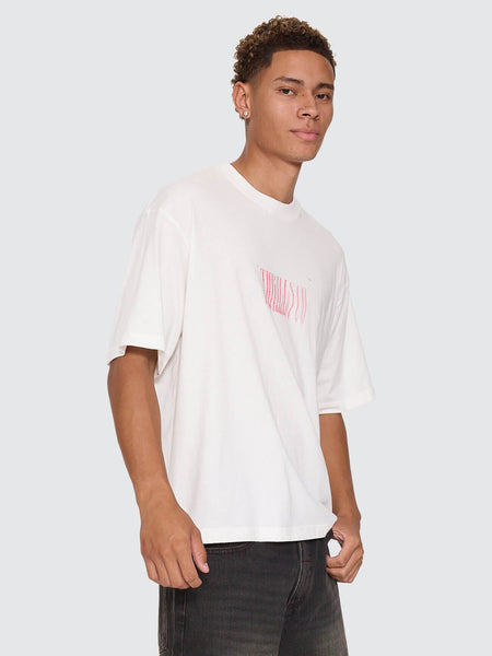 Chaotic Interventions Oversize Box Crop Tee in Dirty White - image 4