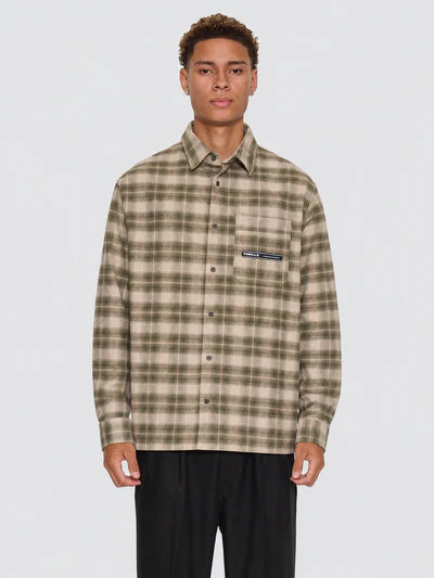 Paradise Built Barrio LS Flannel Shirt - Military Green