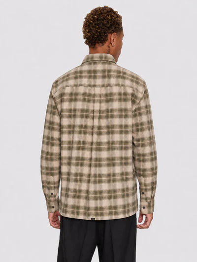 Paradise Built Barrio LS Flannel Shirt - Military Green