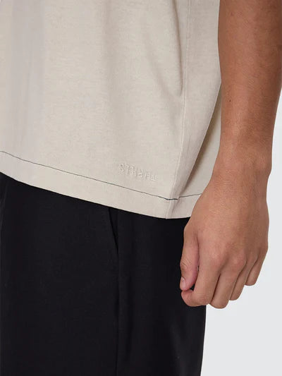 Hemp Thrills Embro Contrast Boxy Tee - Oatmeal