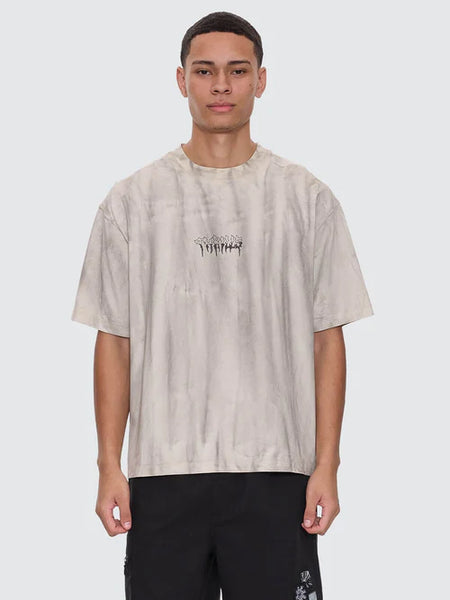 Cut & Shattered Boxy Oversized Tee - Marble Heritage White