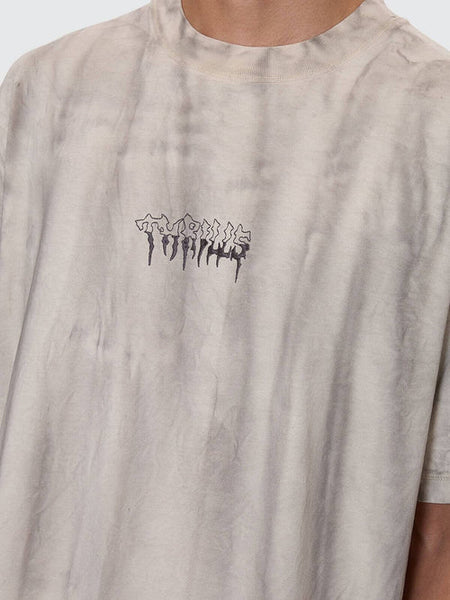 Cut & Shattered Boxy Oversized Tee - Marble Heritage White