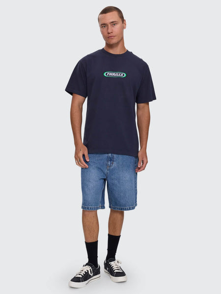 Thrills Built To Win Embro Merch Fit Tee - Indigo Marble