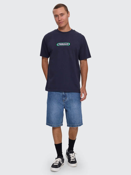Thrills Built To Win Embro Merch Fit Tee - Indigo Marble
