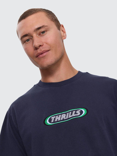 Thrills Built To Win Embro Merch Fit Tee - Indigo Marble